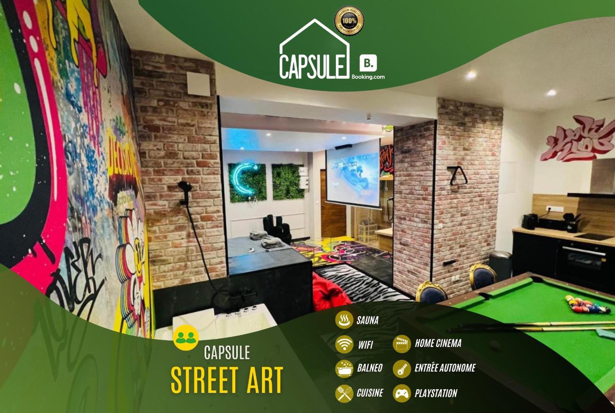 Capsule Street Art - Sauna- Jacuzzi - Playstation 5 - Billard - Netflix - Home Cinema - Terrasse ดูเอ ภายนอก รูปภาพ